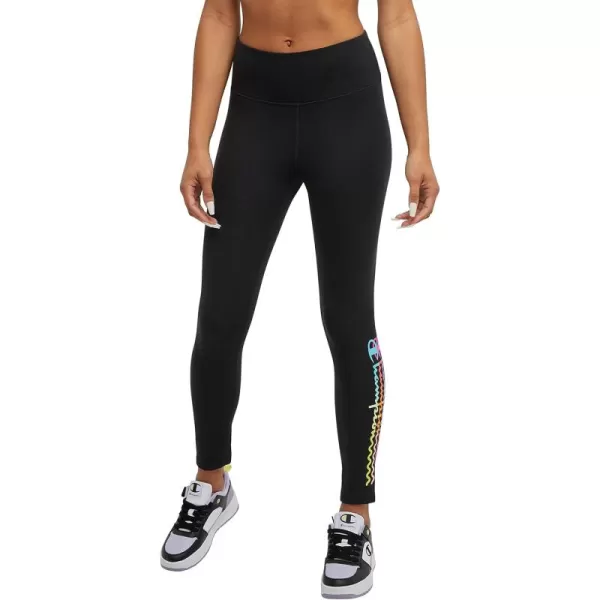 imageChampion WomenS Leggings Authentic Moisture Wicking 78 Leggings For Women 25 Plus Size AvailableBlack Wavy Script Ombre