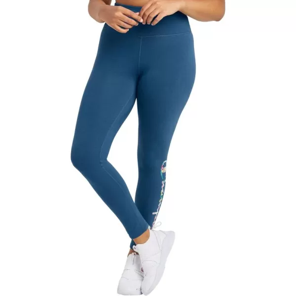imageChampion WomenS Leggings Authentic Moisture Wicking 78 Leggings For Women 25 Plus Size AvailableFresh Teal Organic Floral