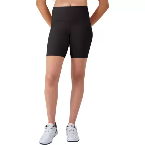 Black Ribbed Bike Short