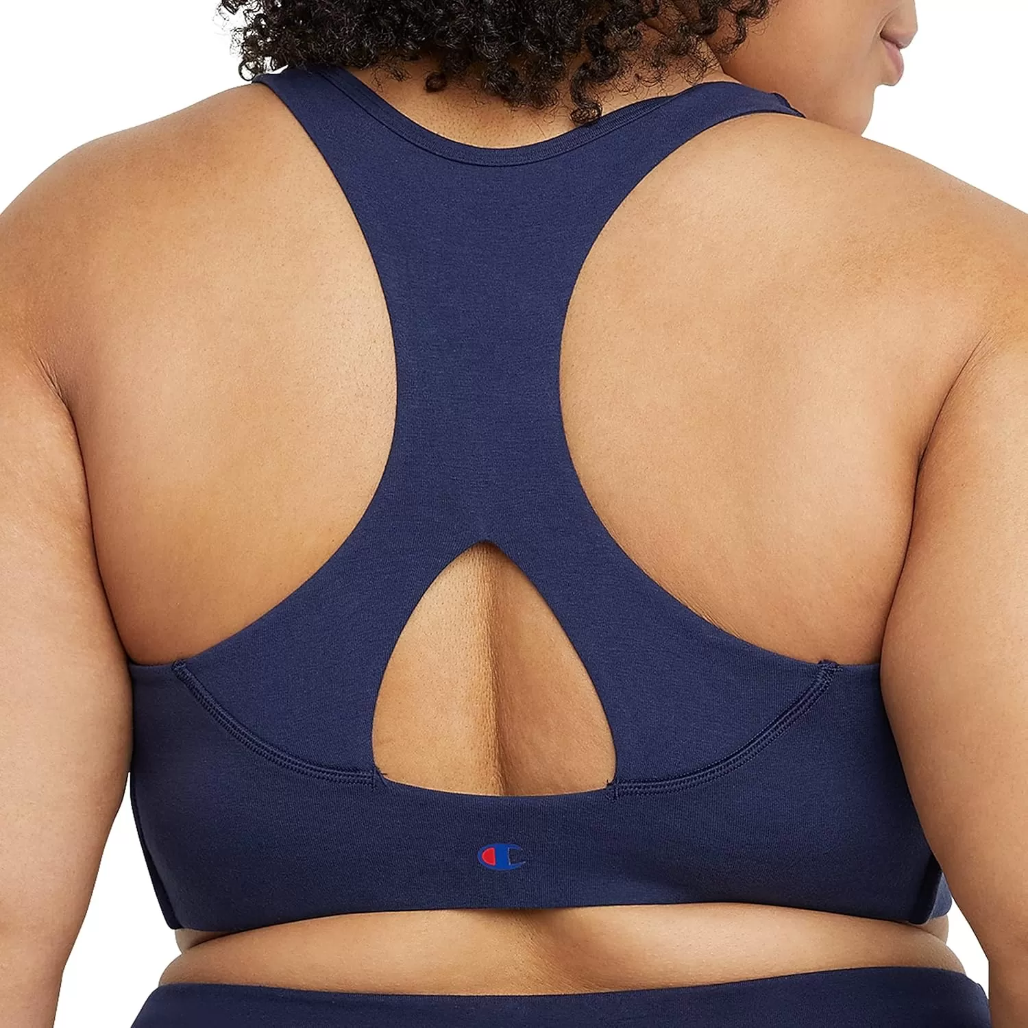 imageChampion WomenS Sports Bra Authentic Moderate Support Classic Sports Bra For Women Plus Size AvailableAthletic Navy Script