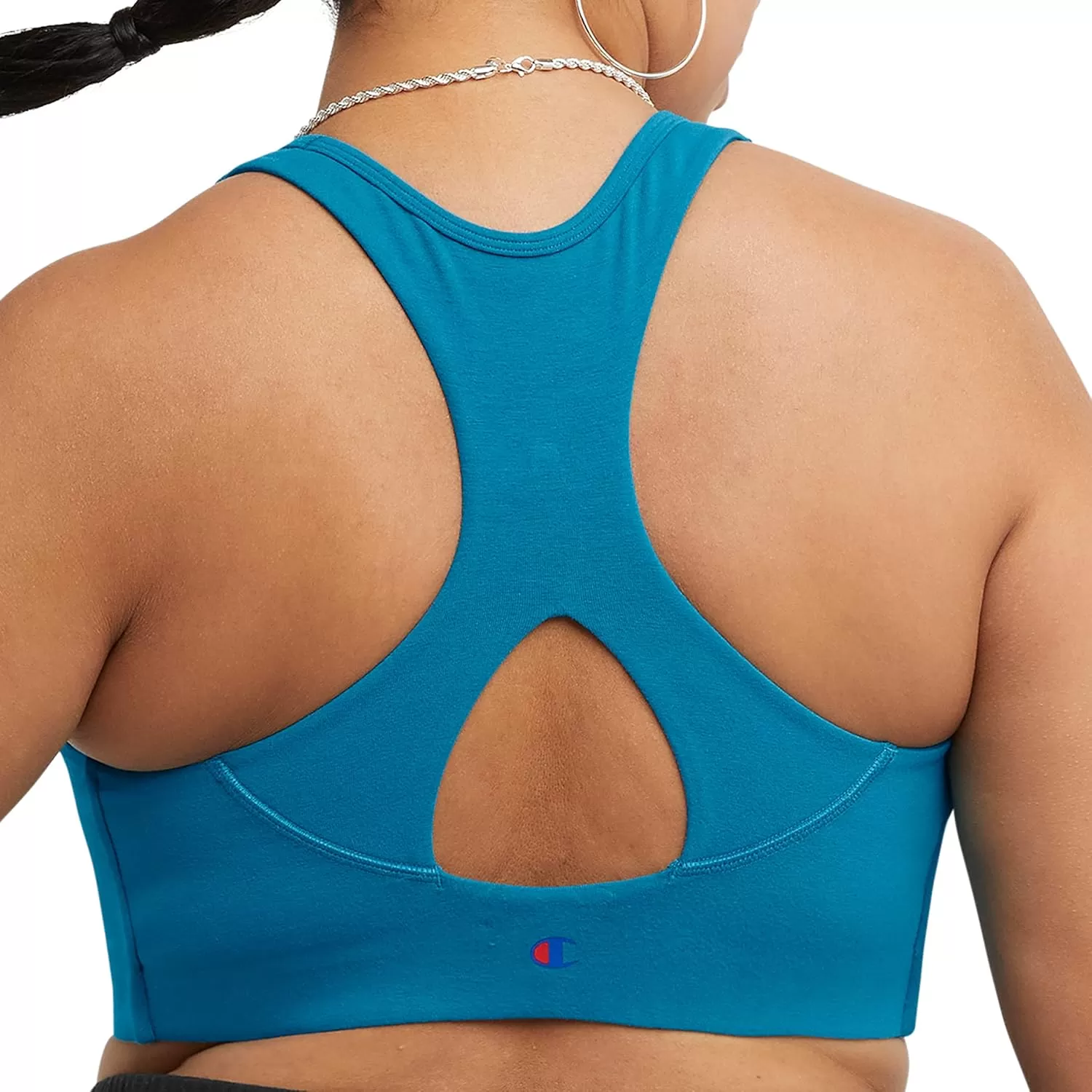 imageChampion WomenS Sports Bra Authentic Moderate Support Classic Sports Bra For Women Plus Size AvailableRockin Teal Script