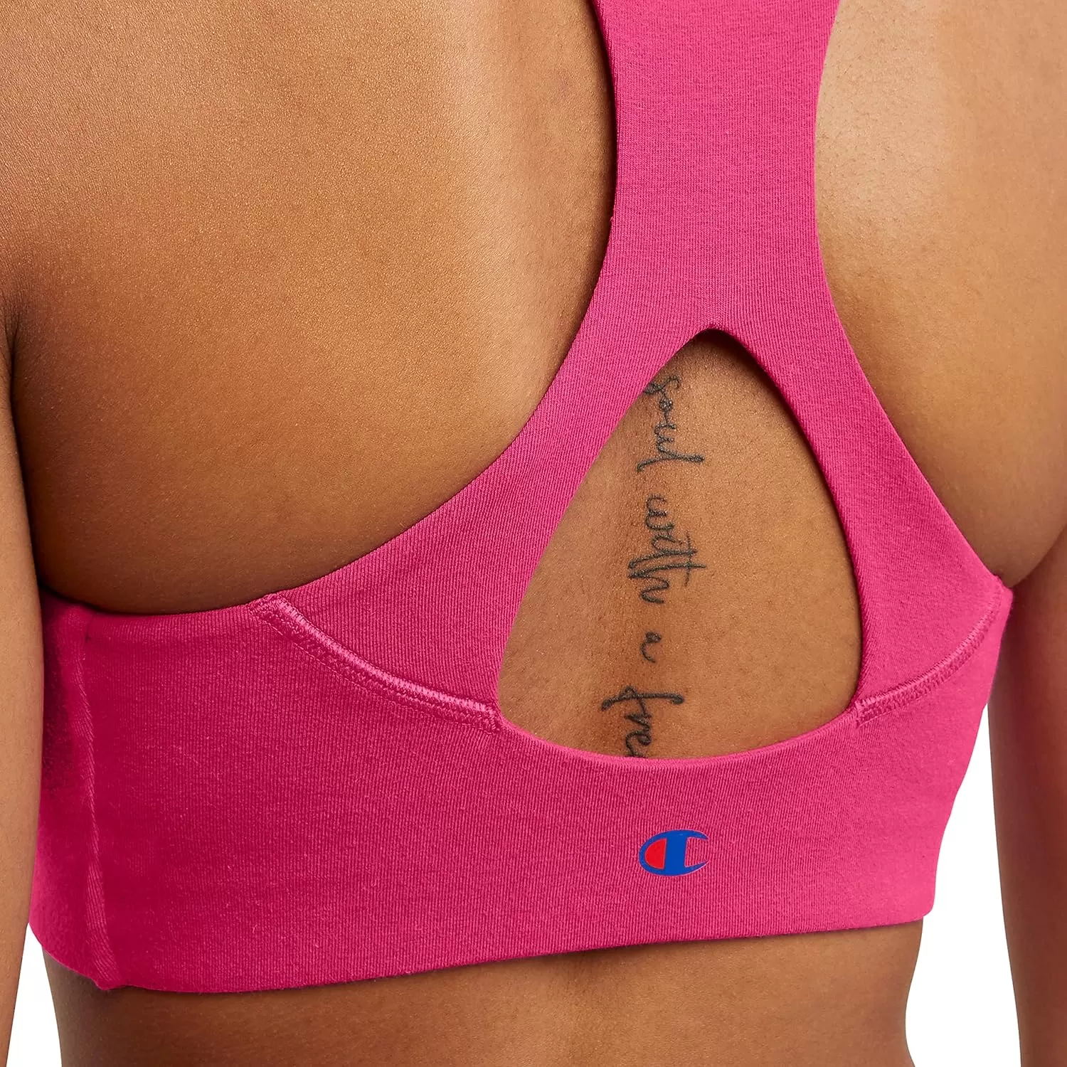 imageChampion WomenS Sports Bra Authentic Moderate Support Classic Sports Bra For Women Plus Size AvailableStrawberry Rouge Script