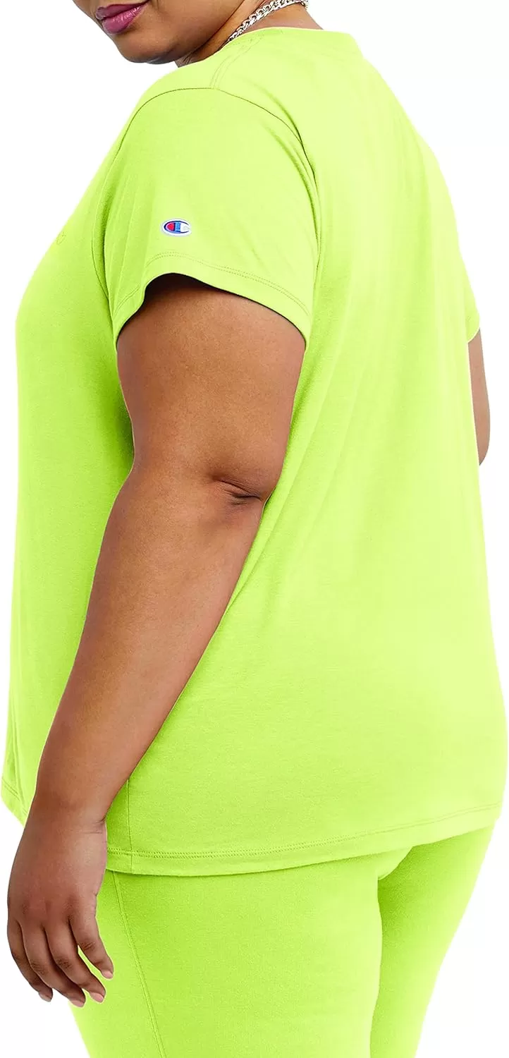 imageChampion Womens Tshirt Classic Short Sleeve Tshirt Lightweight Tee for Women Script Logo Plus Size AvailableFrozen Lime Script