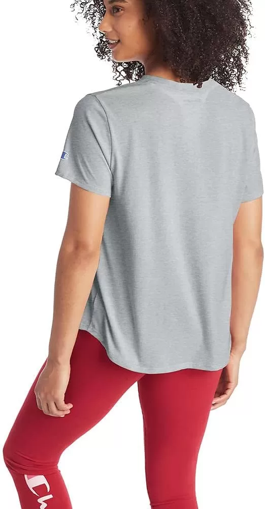 imageChampion Womens Tshirt Classic Short Sleeve Tshirt Lightweight Tee for Women Script Logo Plus Size AvailableOxford Gray Small Script