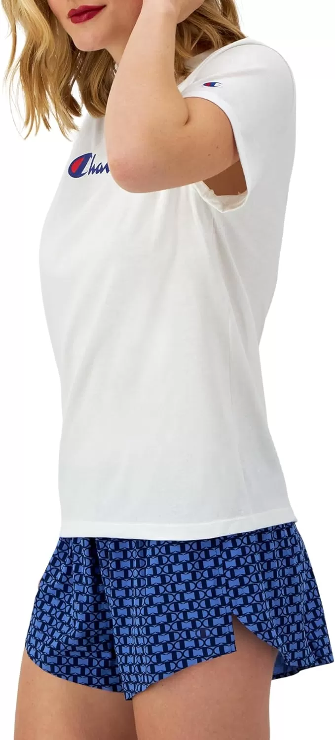imageChampion Womens Tshirt Classic Short Sleeve Tshirt Lightweight Tee for Women Script Logo Plus Size AvailableWhite Script