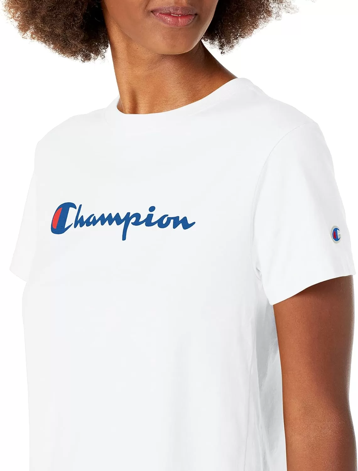 imageChampion Womens Tshirt Classic Short Sleeve Tshirt Lightweight Tee for Women Script Logo Plus Size AvailableWhite Script