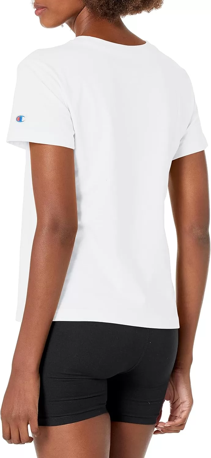 imageChampion Womens Tshirt Classic Short Sleeve Tshirt Lightweight Tee for Women Script Logo Plus Size AvailableWhite Script
