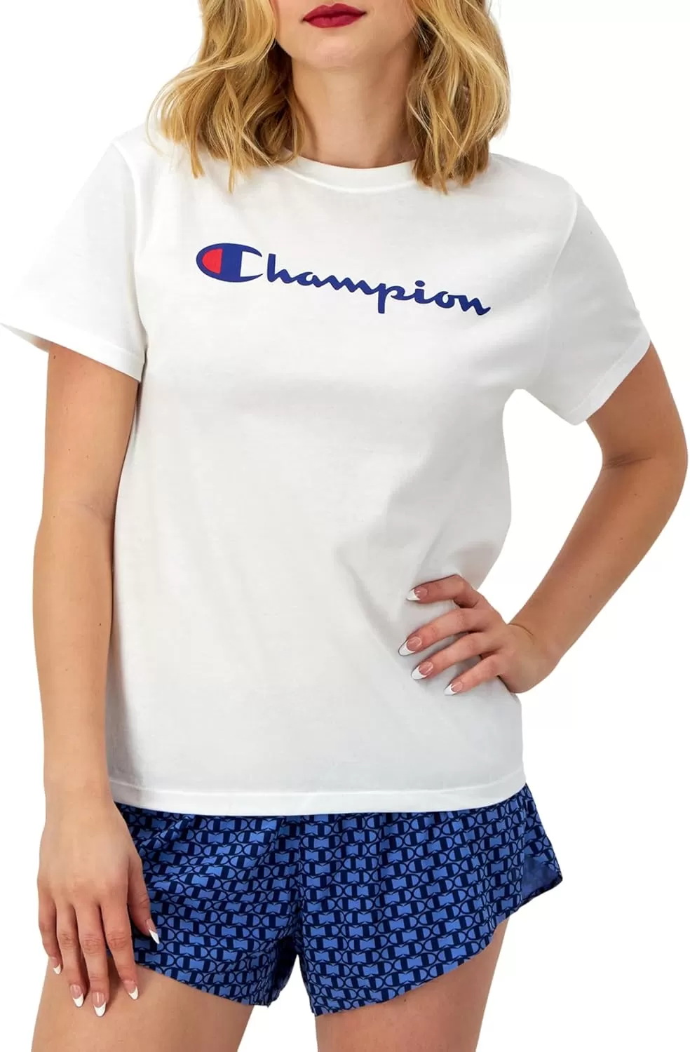imageChampion Womens Tshirt Classic Short Sleeve Tshirt Lightweight Tee for Women Script Logo Plus Size AvailableWhite Script