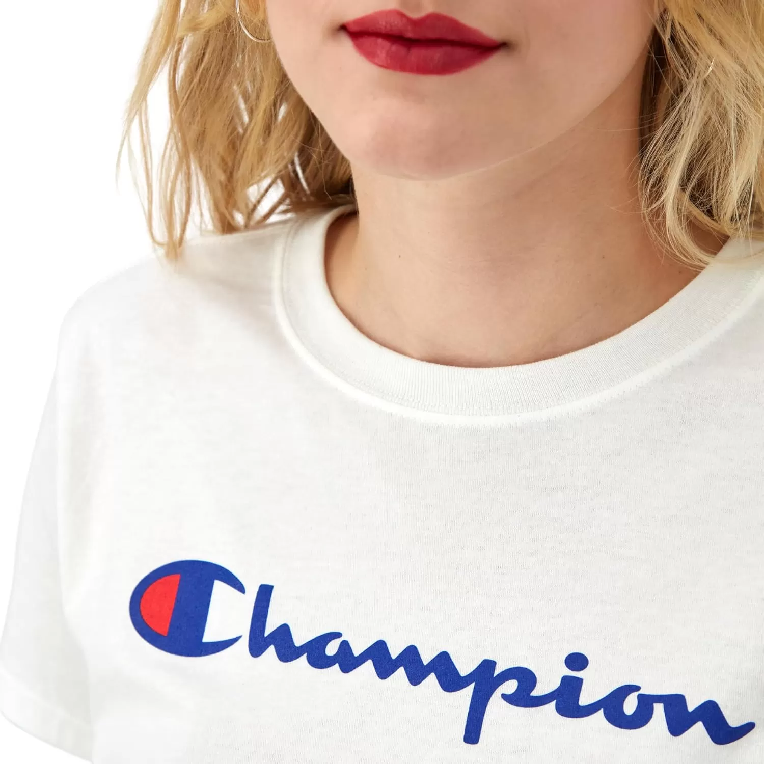 imageChampion Womens Tshirt Classic Short Sleeve Tshirt Lightweight Tee for Women Script Logo Plus Size AvailableWhite Script