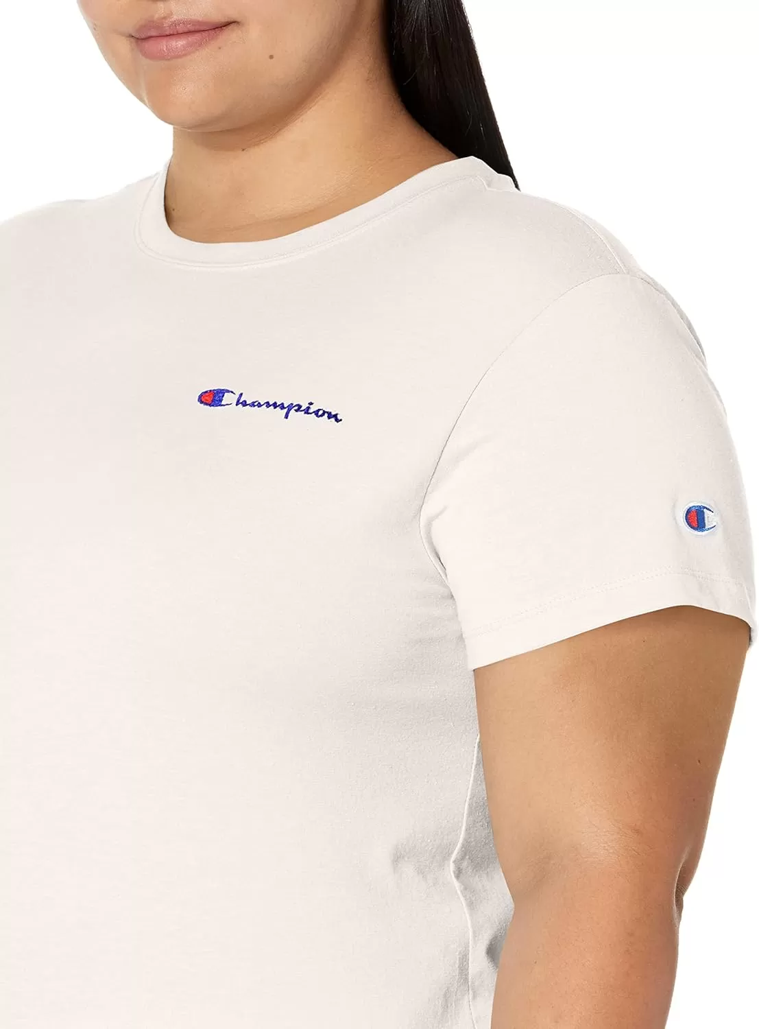 imageChampion Womens Tshirt Classic Short Sleeve Tshirt Lightweight Tee for Women Script Logo Plus Size AvailableWhite Small Script