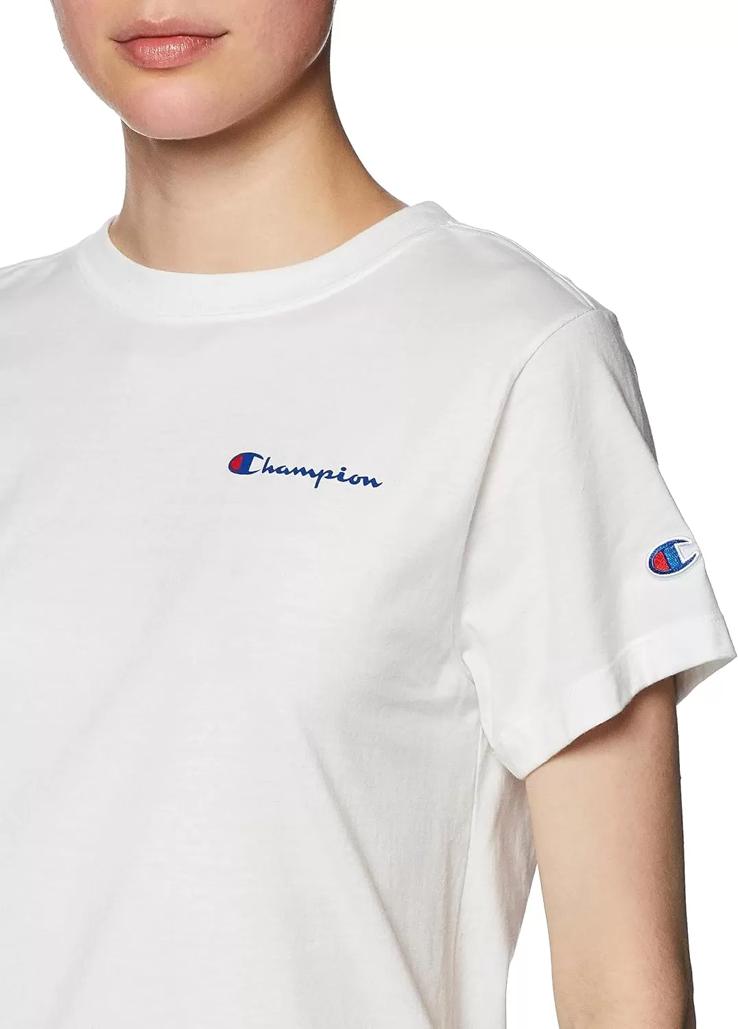 imageChampion Womens Tshirt Classic Short Sleeve Tshirt Lightweight Tee for Women Script Logo Plus Size AvailableWhite Small Script