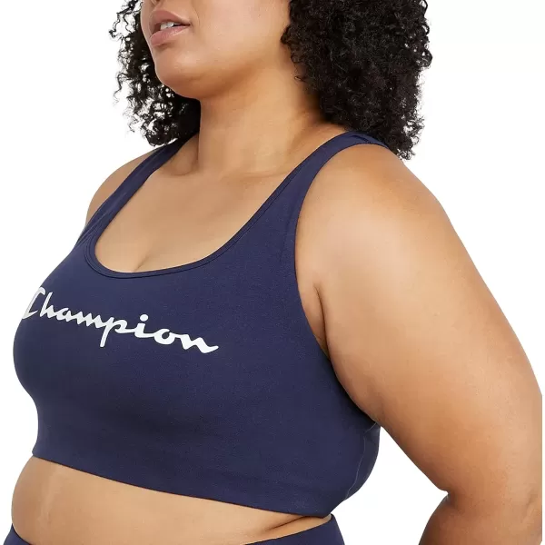 imageChampion WomenS Sports Bra Authentic Moderate Support Classic Sports Bra For Women Plus Size AvailableAthletic Navy Script