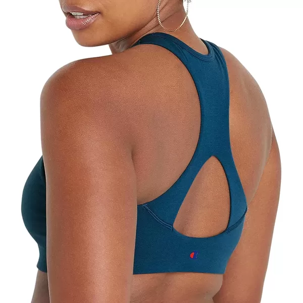imageChampion WomenS Sports Bra Authentic Moderate Support Classic Sports Bra For Women Plus Size AvailableFresh Teal Floral Fill Script