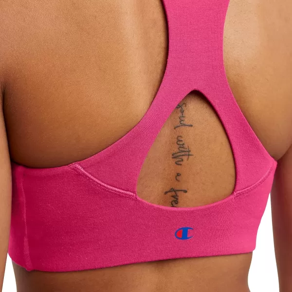 imageChampion WomenS Sports Bra Authentic Moderate Support Classic Sports Bra For Women Plus Size AvailableStrawberry Rouge Script