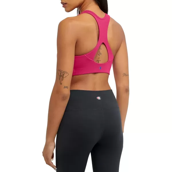 imageChampion WomenS Sports Bra Authentic Moderate Support Classic Sports Bra For Women Plus Size AvailableStrawberry Rouge Script