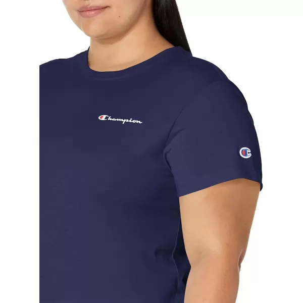imageChampion Womens Tshirt Classic Short Sleeve Tshirt Lightweight Tee for Women Script Logo Plus Size AvailableAthletic Navy Small Script
