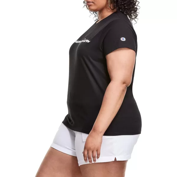 imageChampion Womens Tshirt Classic Short Sleeve Tshirt Lightweight Tee for Women Script Logo Plus Size AvailableBlack Script