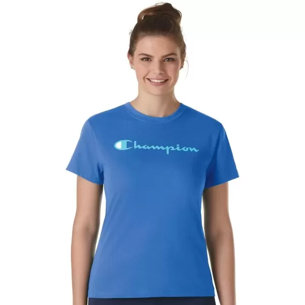 imageChampion Womens Tshirt Classic Short Sleeve Tshirt Lightweight Tee for Women Script Logo Plus Size AvailableOdyssey Script