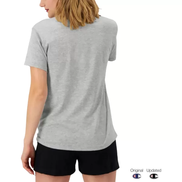imageChampion Womens Tshirt Classic Short Sleeve Tshirt Lightweight Tee for Women Script Logo Plus Size AvailableOxford Gray Script