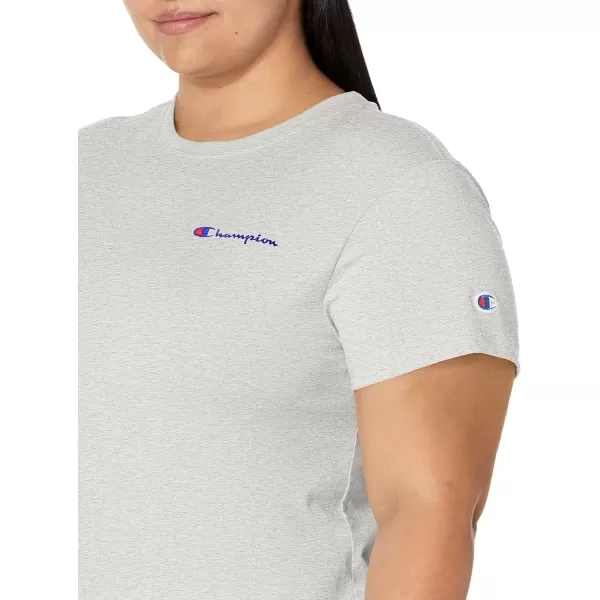 imageChampion Womens Tshirt Classic Short Sleeve Tshirt Lightweight Tee for Women Script Logo Plus Size AvailableOxford Gray Small Script