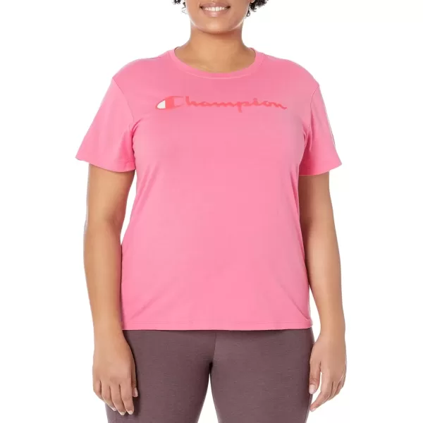 imageChampion Womens Tshirt Classic Short Sleeve Tshirt Lightweight Tee for Women Script Logo Plus Size AvailablePink Ribbon Script