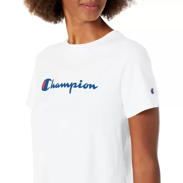 imageChampion Womens Tshirt Classic Short Sleeve Tshirt Lightweight Tee for Women Script Logo Plus Size AvailableWhite Script