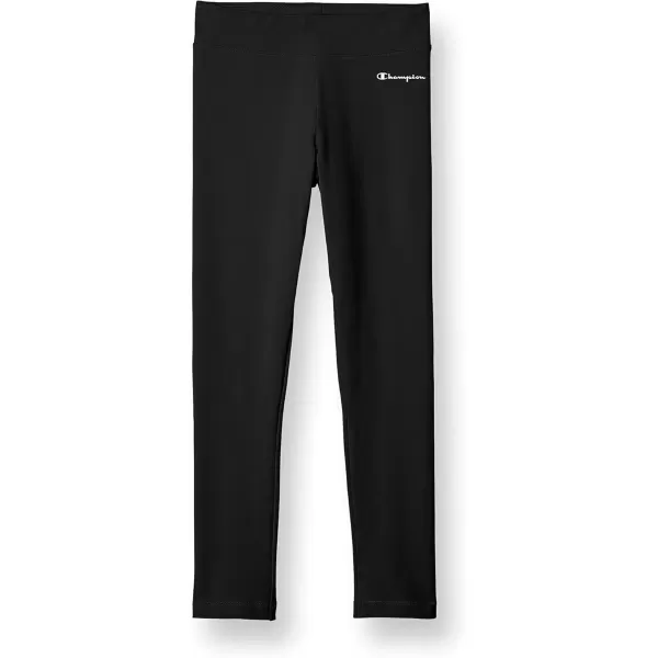 imageChampion CottonRich Leggings for Girls Solid Color Script 21quotBlack Small Script