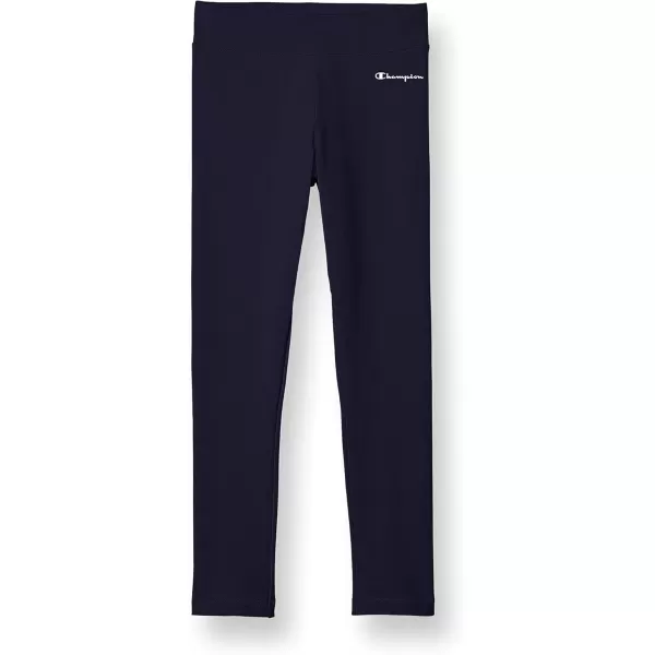 imageChampion CottonRich Leggings for Girls Solid Color Script 21quotNavy Small Script