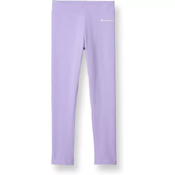 imageChampion CottonRich Leggings for Girls Solid Color Script 21quotSalty Purple Small Script