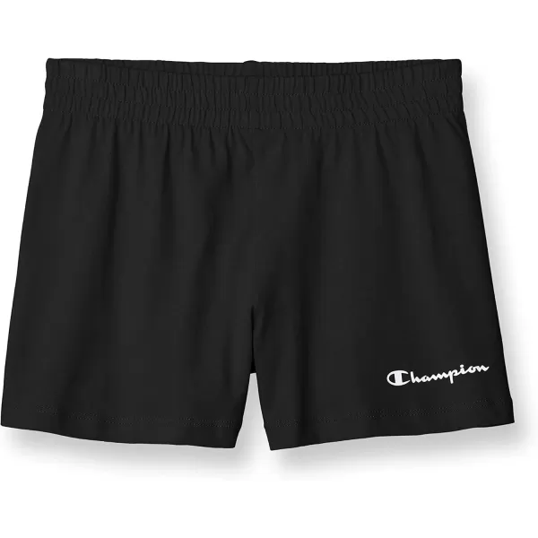 imageChampion Girls Cotton Lightweight Gym Shorts 3quot InseamBlack Small Script