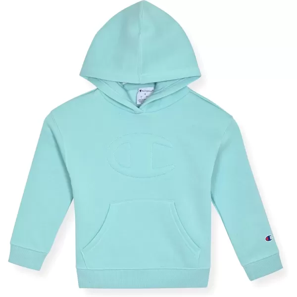 imageChampion Girls Hoodie and Sweatpant Set for Kids Athletic Fleece SweatsuitCanal Blue Cargo