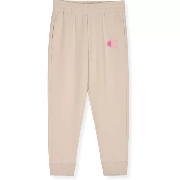 imageChampion Girls Hoodie and Sweatpant Set for Kids Athletic Fleece SweatsuitCream
