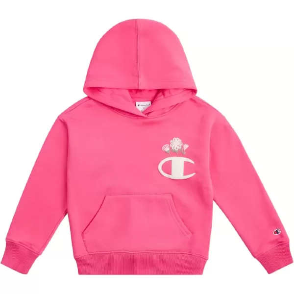 imageChampion Girls Hoodie and Sweatpant Set for Kids Athletic Fleece SweatsuitHot Pinkwhite