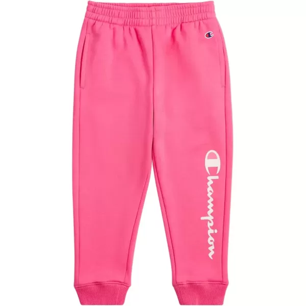 imageChampion Girls Hoodie and Sweatpant Set for Kids Athletic Fleece SweatsuitHot Pinkwhite