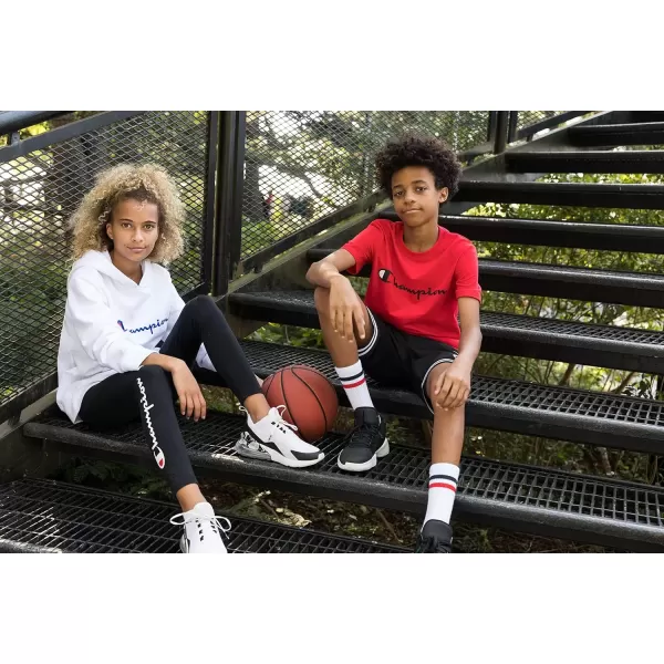 imageChampion Girls Hoodie for Kids Pullover Sweatshirt For Girls Athletic SweaterOxford HeatherWhite Script Aop