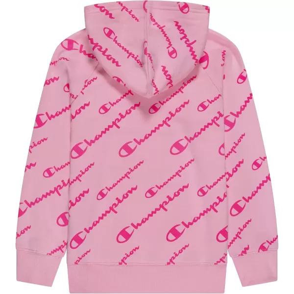 imageChampion Girls Hoodie for Kids Pullover Sweatshirt For Girls Athletic SweaterPink CandyPink Script Aop