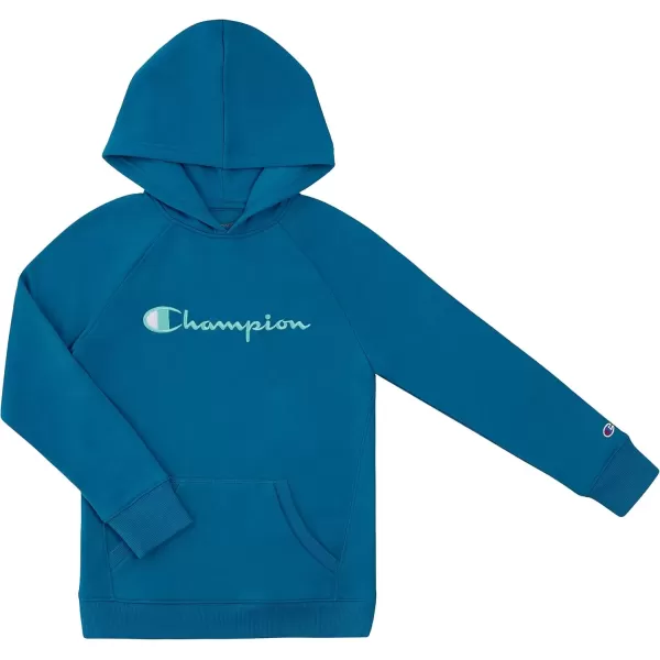 imageChampion Girls Hoodie for Kids Pullover Sweatshirt For Girls Athletic SweaterRockin Teal Raglan
