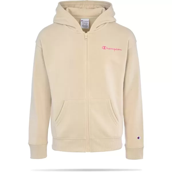 imageChampion Girls Sweatshirt Full Zip Up Fleece Girls Hoodie Sweatshirt Top Girl ClothesKhaki Signature