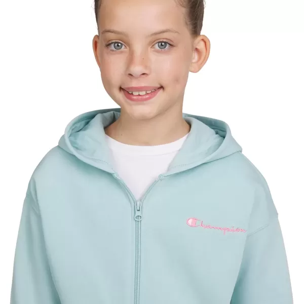 imageChampion Girls Sweatshirt Full Zip Up Fleece Girls Hoodie Sweatshirt Top Girl ClothesLight Blue