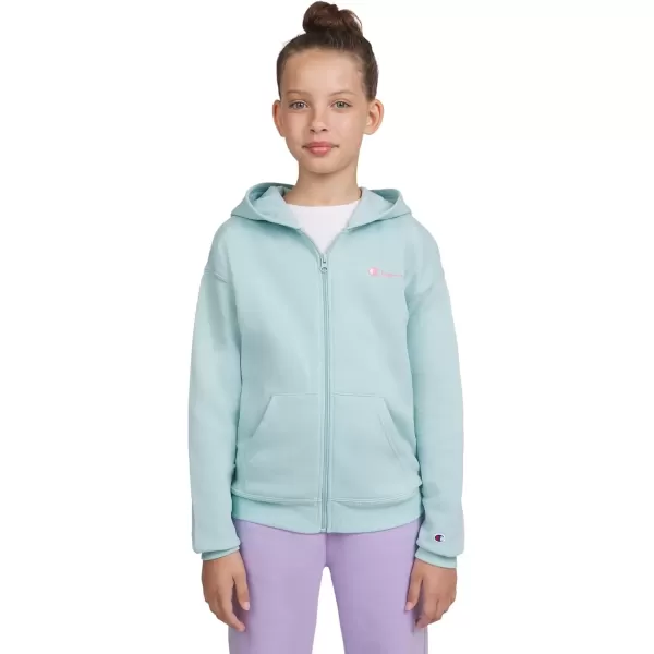 imageChampion Girls Sweatshirt Full Zip Up Fleece Girls Hoodie Sweatshirt Top Girl ClothesLight Blue