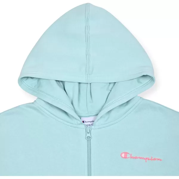 imageChampion Girls Sweatshirt Full Zip Up Fleece Girls Hoodie Sweatshirt Top Girl ClothesLight Blue