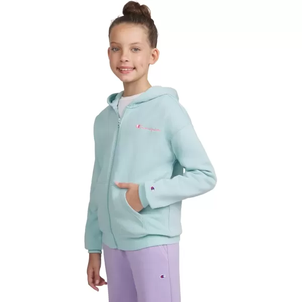 imageChampion Girls Sweatshirt Full Zip Up Fleece Girls Hoodie Sweatshirt Top Girl ClothesLight Blue