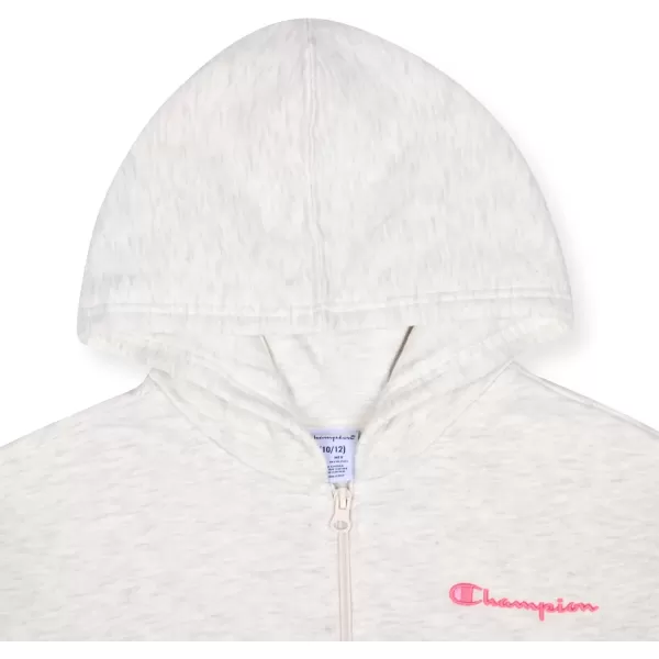 imageChampion Girls Sweatshirt Full Zip Up Fleece Girls Hoodie Sweatshirt Top Girl ClothesOatmeal Heather