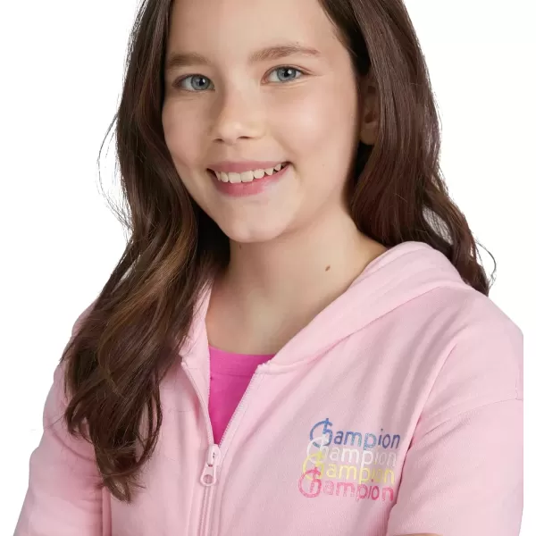 imageChampion Girls Sweatshirt Full Zip Up Fleece Girls Hoodie Sweatshirt Top Girl ClothesSoft Pink Signature