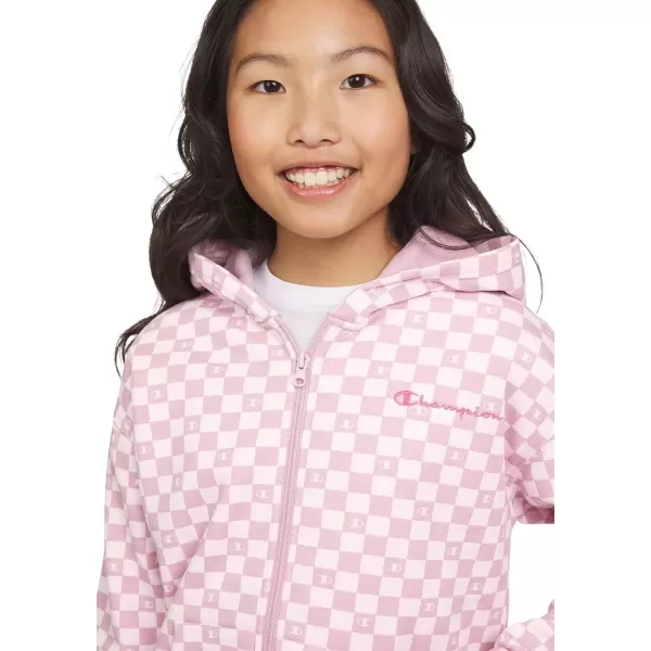imageChampion Girls Sweatshirt Full Zip Up Fleece Girls Hoodie Sweatshirt Top Girl ClothesSweet Lilac Check