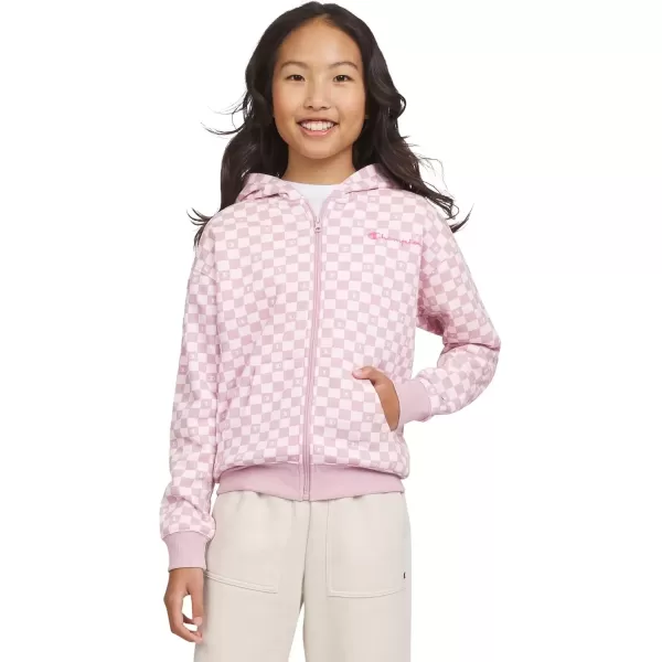 imageChampion Girls Sweatshirt Full Zip Up Fleece Girls Hoodie Sweatshirt Top Girl ClothesSweet Lilac Check