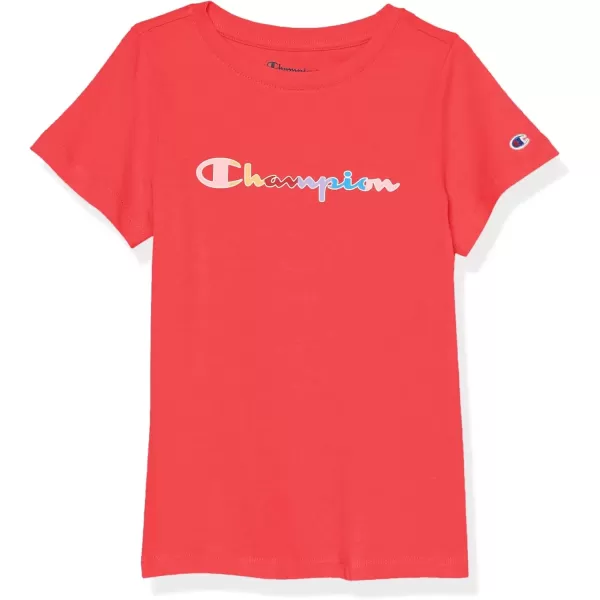 imageChampion Girls TShirt Kids Tee Cotton Tee Multiple GraphicsRed Stone Rainbow Script