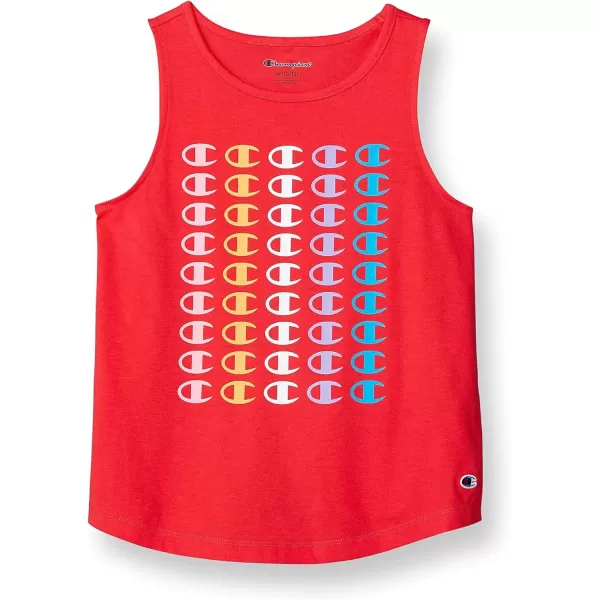 imageChampion Girls Tank Top with Rainbow C LogosRed Stone Stacked Cs
