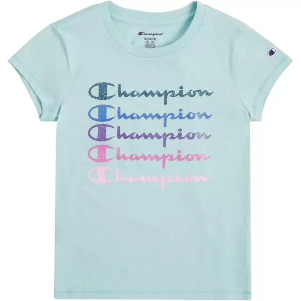 imageChampion Girls Tee Shirt for Kids Short Sleeve TShirt Girls TopsCanal Blue