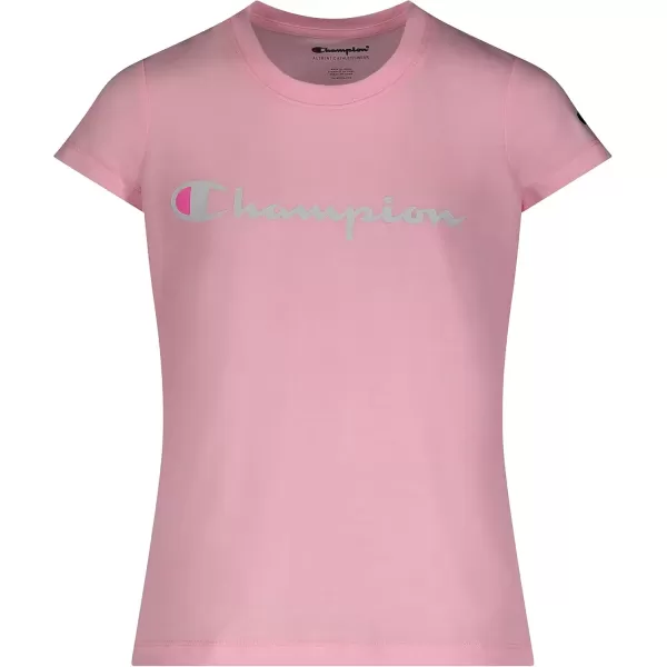 imageChampion Girls Tee Shirt for Kids Short Sleeve TShirt Girls TopsPink Candy Script